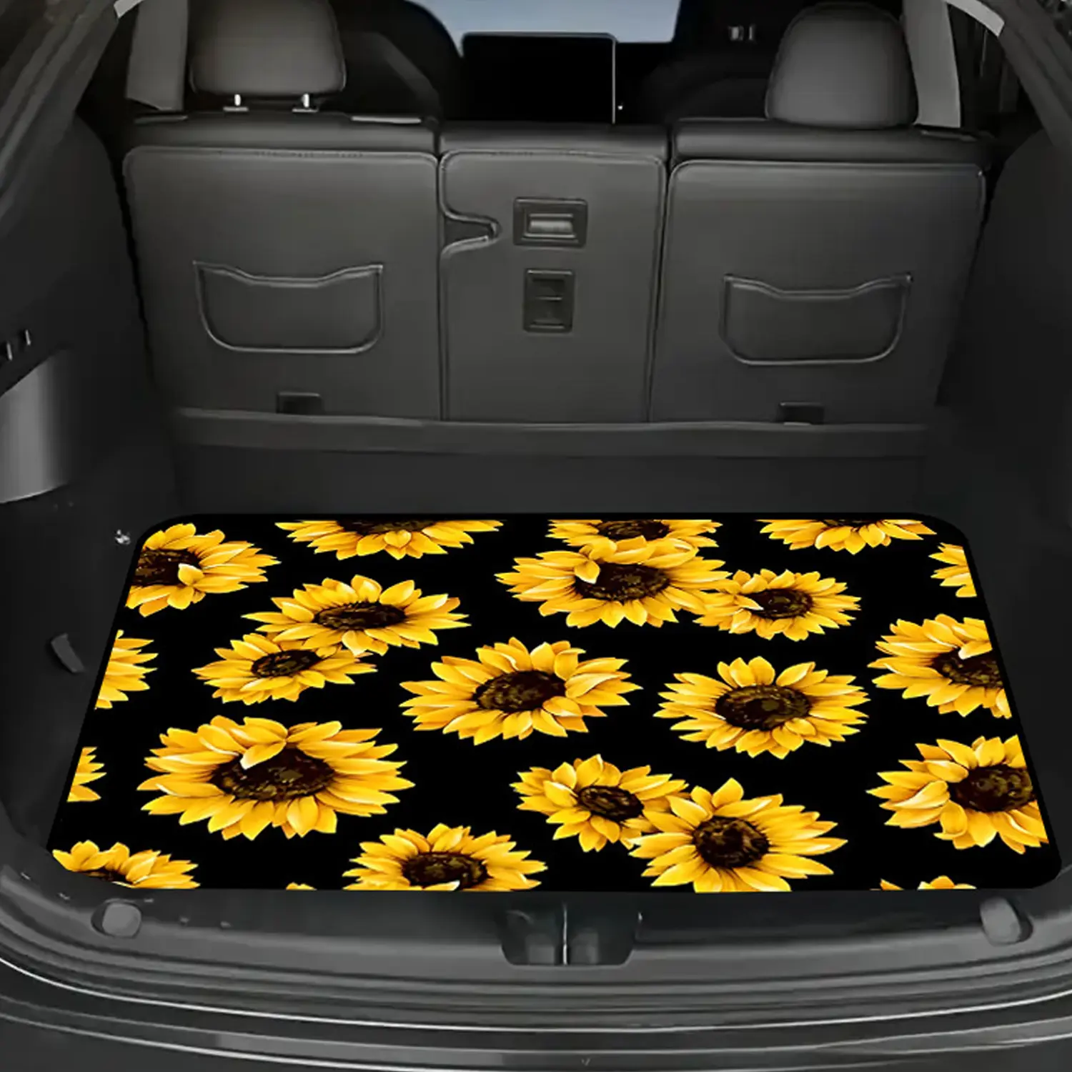 29"x39" Universal Car Trunk Mat, Classic Floral Butterfly Pattern Cargo Liner, Durable All-Weather Rear Trunk Protection, Anti-Slip Auto Accessories Interior, Stylish Vehicle Accessory for Most Cars, Car Accessories
