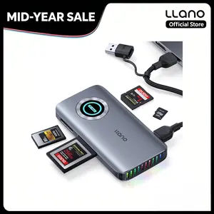 DealsForYouDays llano CFexpress Type A/B Card Reader, USB 3.2 Gen 2 (10Gbps) Reader, 4 in 1 UHS-II SD&Micro SD/TF Card Reader with RGB, USB C 4.0 Memory Card Reader for Windows, Mac OS, Linux, iOS, iPadOS and Android