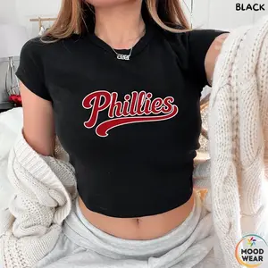 Philadelphia Baseball Baby Tee, Philly Baseball Fan Crop, Retro Philadelphia Sports Baby Tee