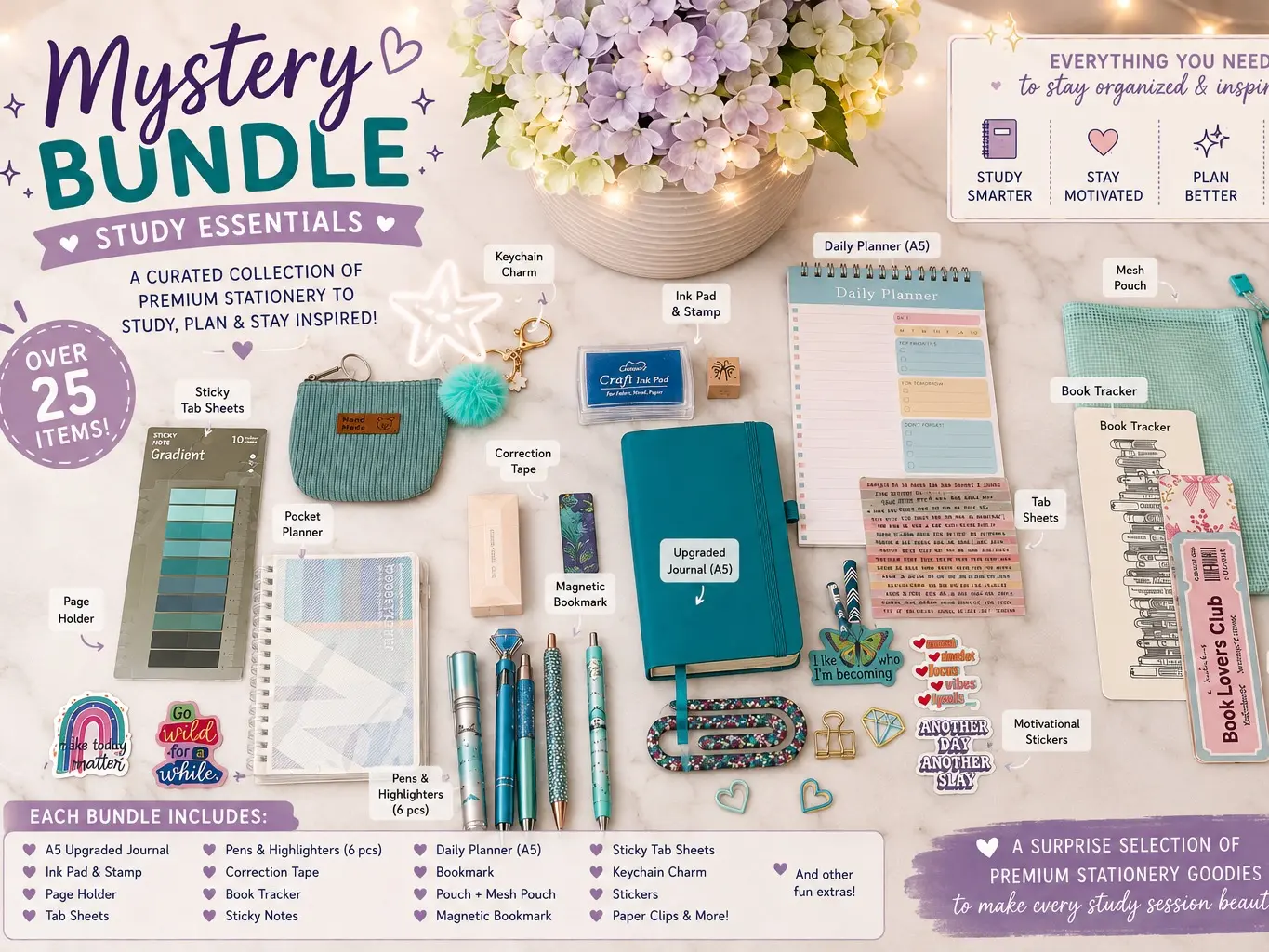 Mystery Bookish Bundle - Curated Book Collection for Lifestyle & Hobbies Enthusiasts, Crafts & DIY Lovers