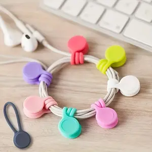Colorful Magnetic Silicone Cable Ties, Reusable Cord Organizers for USB, Headphones & Keychains, Perfect Gifts for Holidays, Desk Accessories
