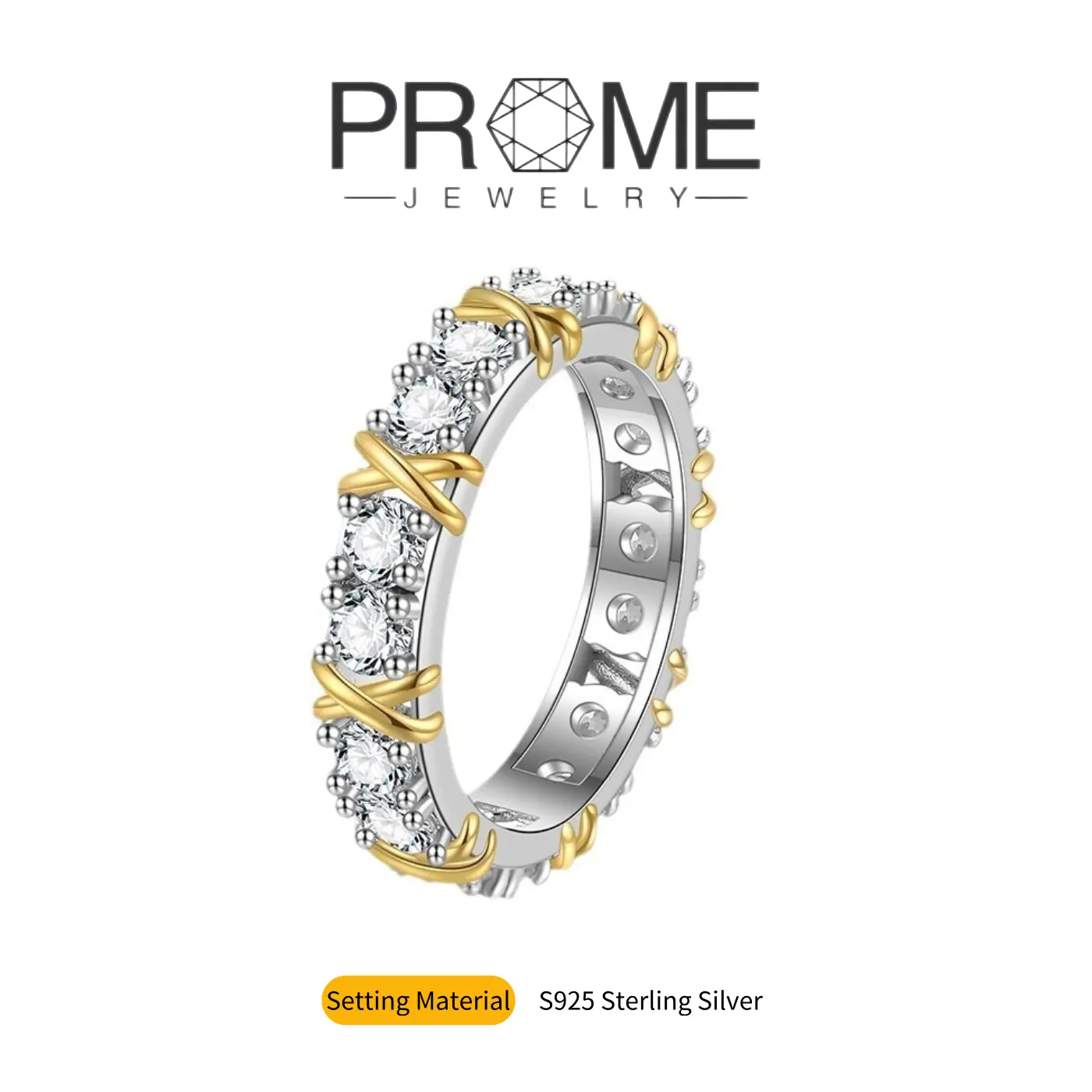 (SR029)S925 Sterling Silver Crossover Pavé Ring Stylish Design, Sophisticated Charm, Perfect Gift for Women’s Daily Wear
