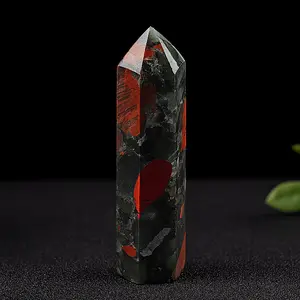 African Bloodstone Tower – Courage & Protection Stone for Root Chakra Balancing & Energy Healing