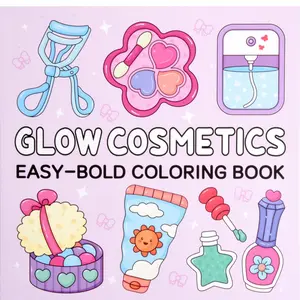 1pc GLOW COSMETICS coloring book For Adults And Kids,Simple And Big Designs For Relaxat colouring books,Toys suitable for boys and girls, zero foundation drawing to relieve stress coloring book，Christmas gift，Halloween Gift，Back to school gifts