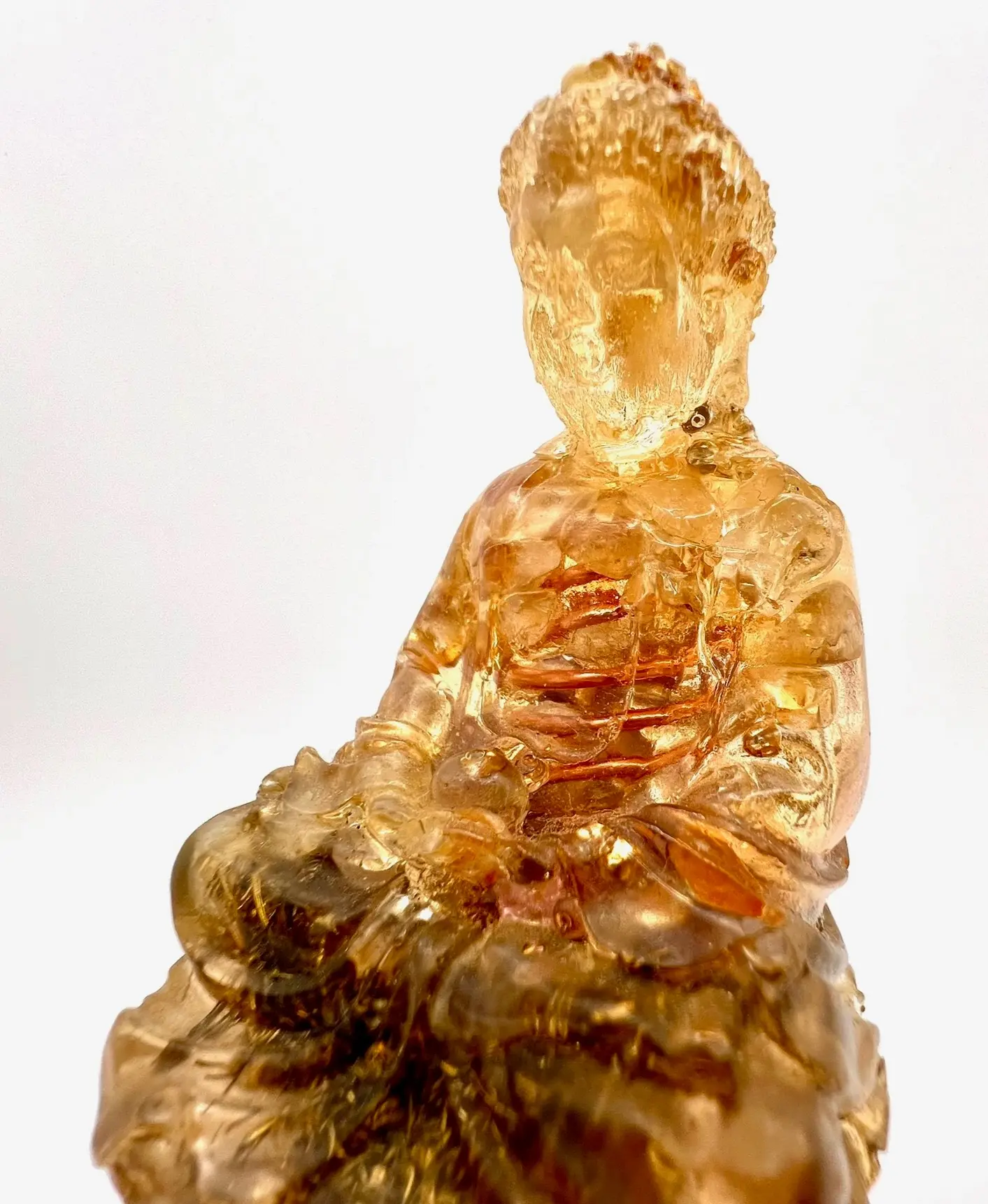 Handmade Crystal Orgone Buddha Statue | Peace Enlightenment Meditation Altar Decor Spiritual Sculpture