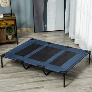 Elevated Dog Bed Lifts Pets 9+ Inches Off Ground – Keeps Dogs & Cats Cool on Hot Summer Days. Breathable Mesh Cot for Maximum Airflow. Supports Up to 110 lbs
