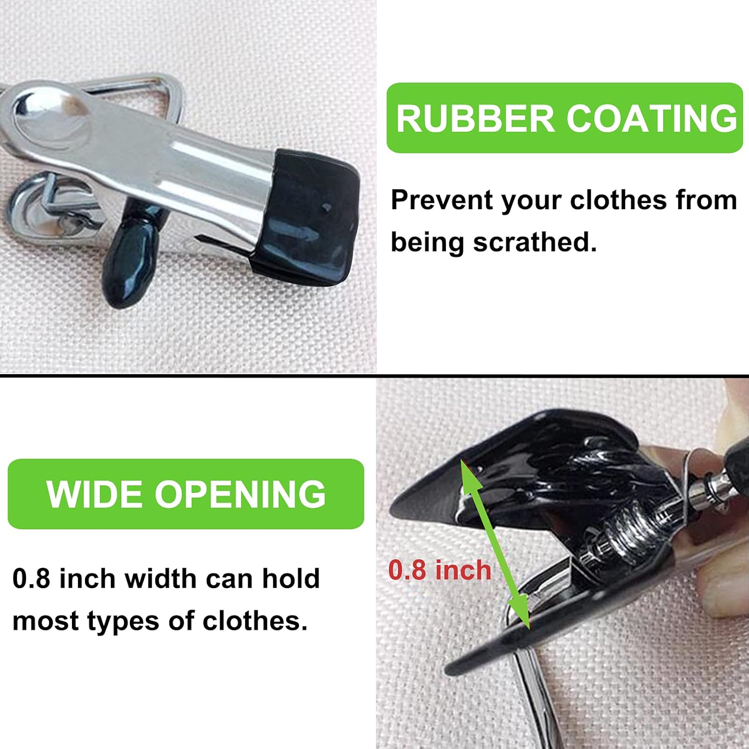 Stainless Steel 20pcs Laundry Hook Clips - Space Saving Rust-Proof Clothespins, Hat, Pants, Travel Hooks, 360° Rotating Hangers Organizer Space-Saving