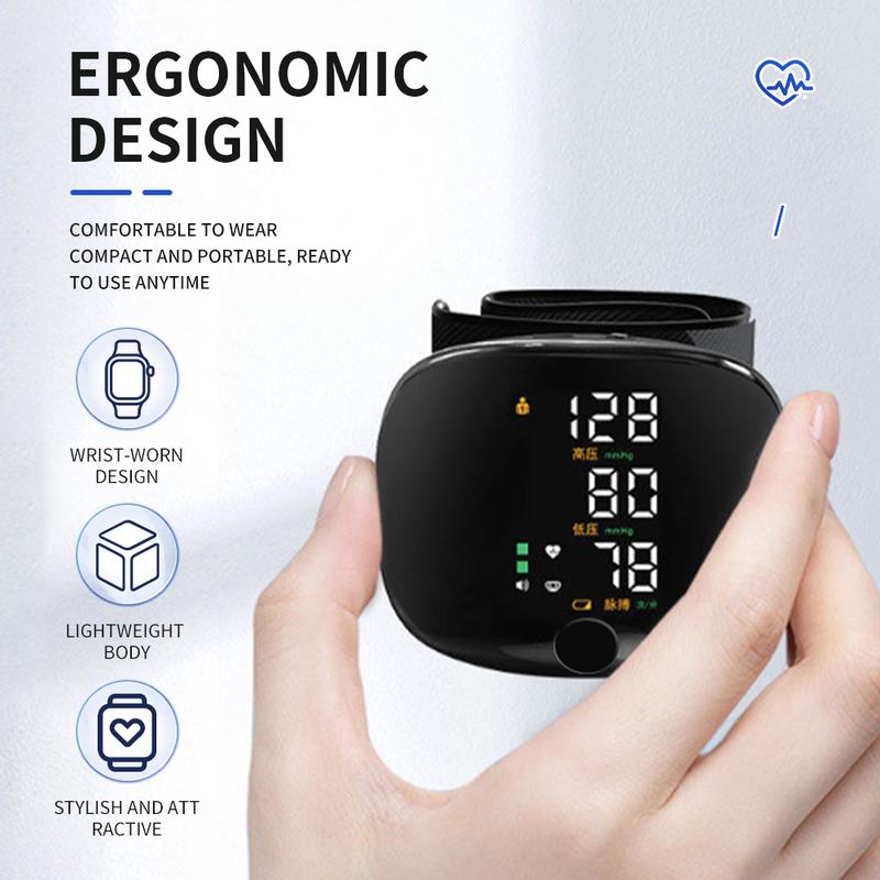 【Valentine Gift】Rechargeable Wrist Blood Pressure  with LED Touch Screen, Voice Broadcast & 99x2 Memory — Accurate Home BP Tracking Made Simple,Suitable 5.3 - 7.6 inches