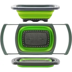Collapsible Colander: Over-the-Sink Strainer for Vegetables and Fruits (6 Quarts) with Adjustable Handles-A Must-Have Kitchen Essential