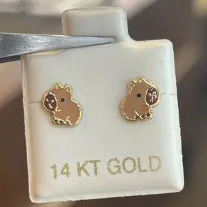14k Capybara Stud Earrings