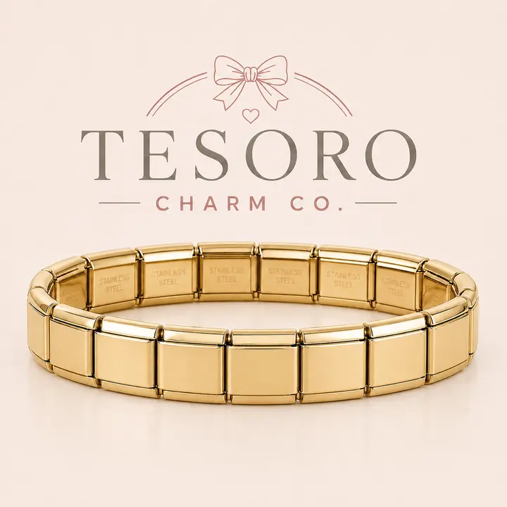 18-Link Gold Italian Charm Base Bracelet