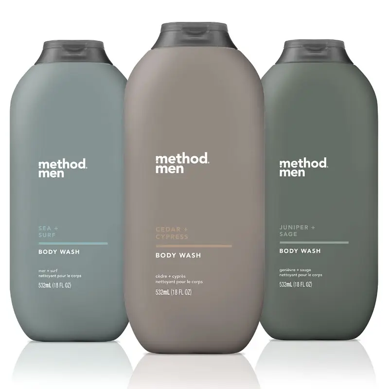 Method Men's Body Wash 3-Pack 18 oz Each Bottle Ocean + Ocean Wave Cedar + Fir + Mint Gel Cleanser men hygiene items