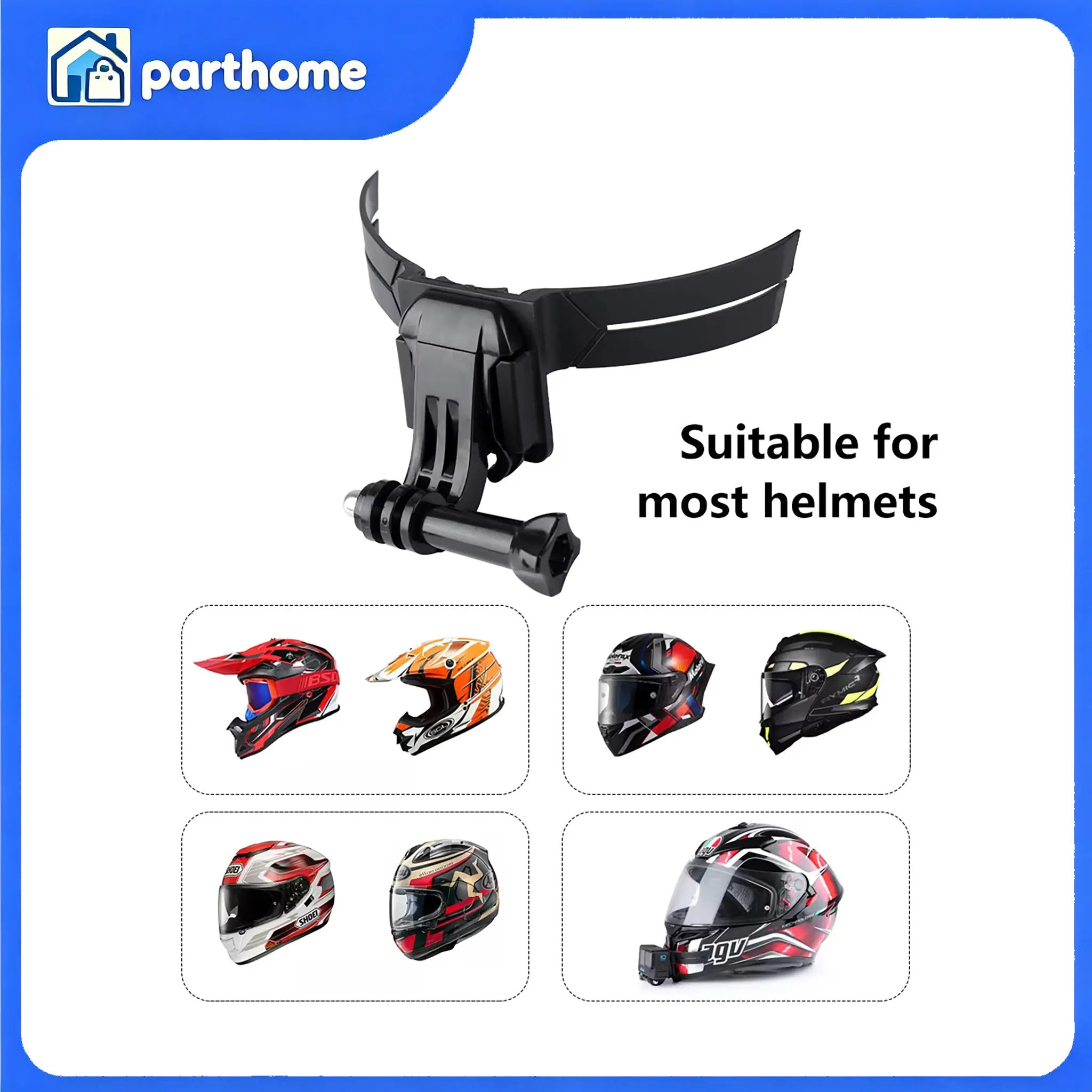ABS Motorcycle Helmet Chin Camera Bracket With Double 3M Adhesive Riding Video Shooting Holder For GoPro Insta360 Action Camera Outdoor Accessory