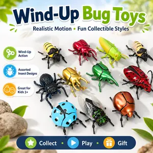 Wind-Up Bug Toys for Kids –  12 PC/Set ,Realistic Beetles, Ladybugs, Bees, Spider & Cicada –Fun Collectible Insect Toys, Hands-On Play, No Batteries Required, Gift for Ages 3+