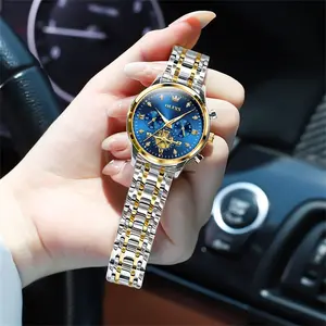 OLEVS Womens Watches Chronograph Luxury Diamond Dress Quartz Wrist Watches Stainless Steel Waterproof Luminous 2897