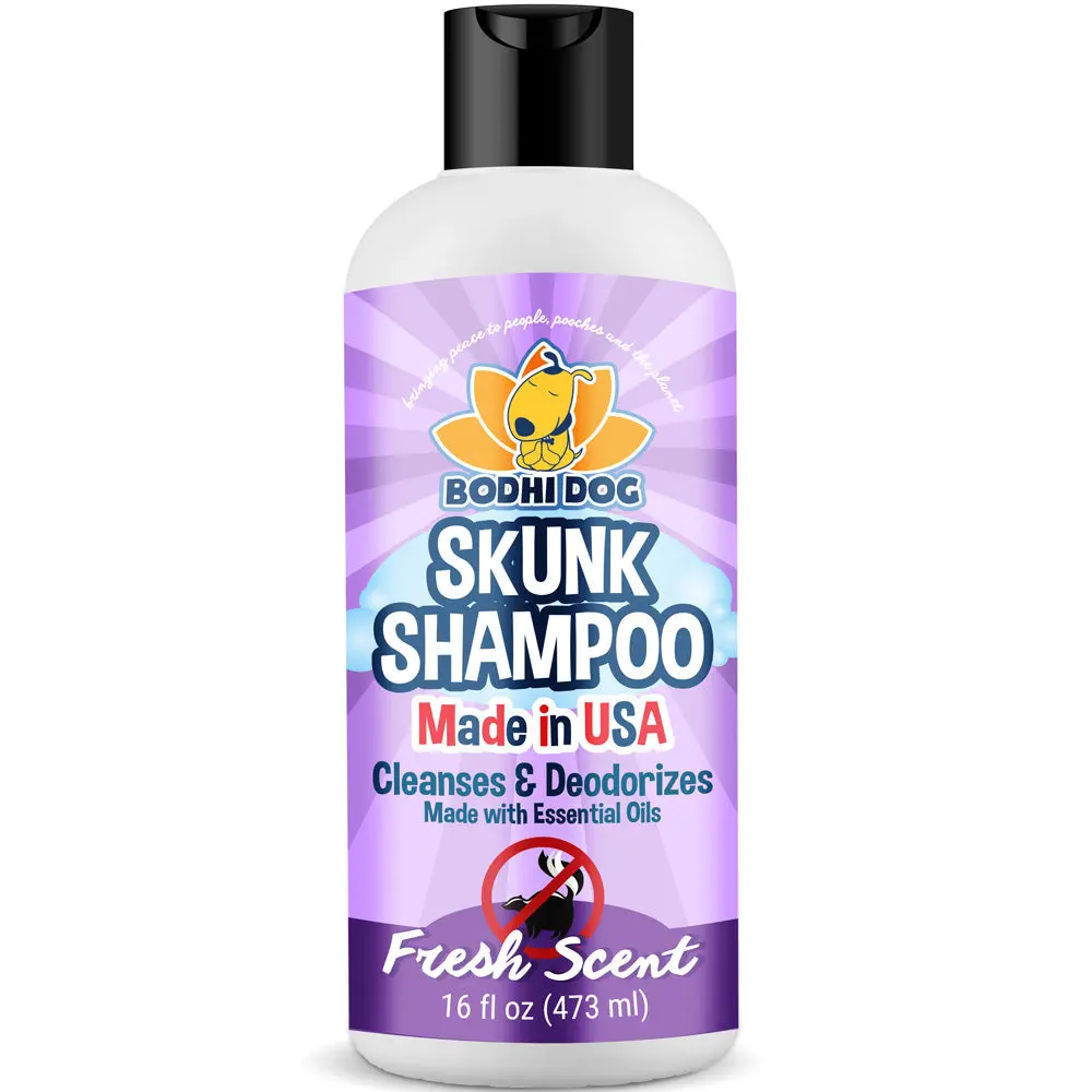 Skunk Shampoo | Skunk Smell Odor Remover Cleans & Deodorizes Using Essential Oils for Dogs & Cats | Made in USA by Bodhi Dog Grooming Bath