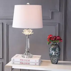 JONATHAN Y Day Crystal LED Table Lamp , for bedroom, living room, foyer, hallways, dining room, dorms