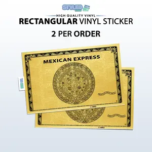 Set of Mexican Express rectangle vinyl stickers