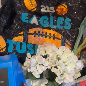 TUSHPUSH T-Shirt EAGLES Cotton Casual Black Black Black Black White Cotton