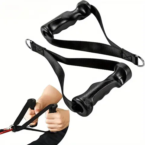 1 Pair Heavy Duty Handles, Pulley Cable Machine Attachments, For Resistance Band, Pull Down, Weight Lifting, Lat Pulldown Attachments, Tricep Pull Down Attachment, Gym Accessories, Workout Equipment