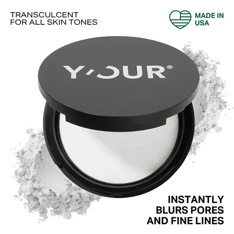 Y'OUR Photo-Perfect Natural Matte Packaged Setting Powder - 8.5g, Talc-Free, Fragrance-Free, Sensitive Skin Safe, Translucent for All Skins, Soft Focus, No Flashback, All-Day Oil Control, Pore & Fine Line Blurring, Silica-Infused, Flawless Finish Cosmetic