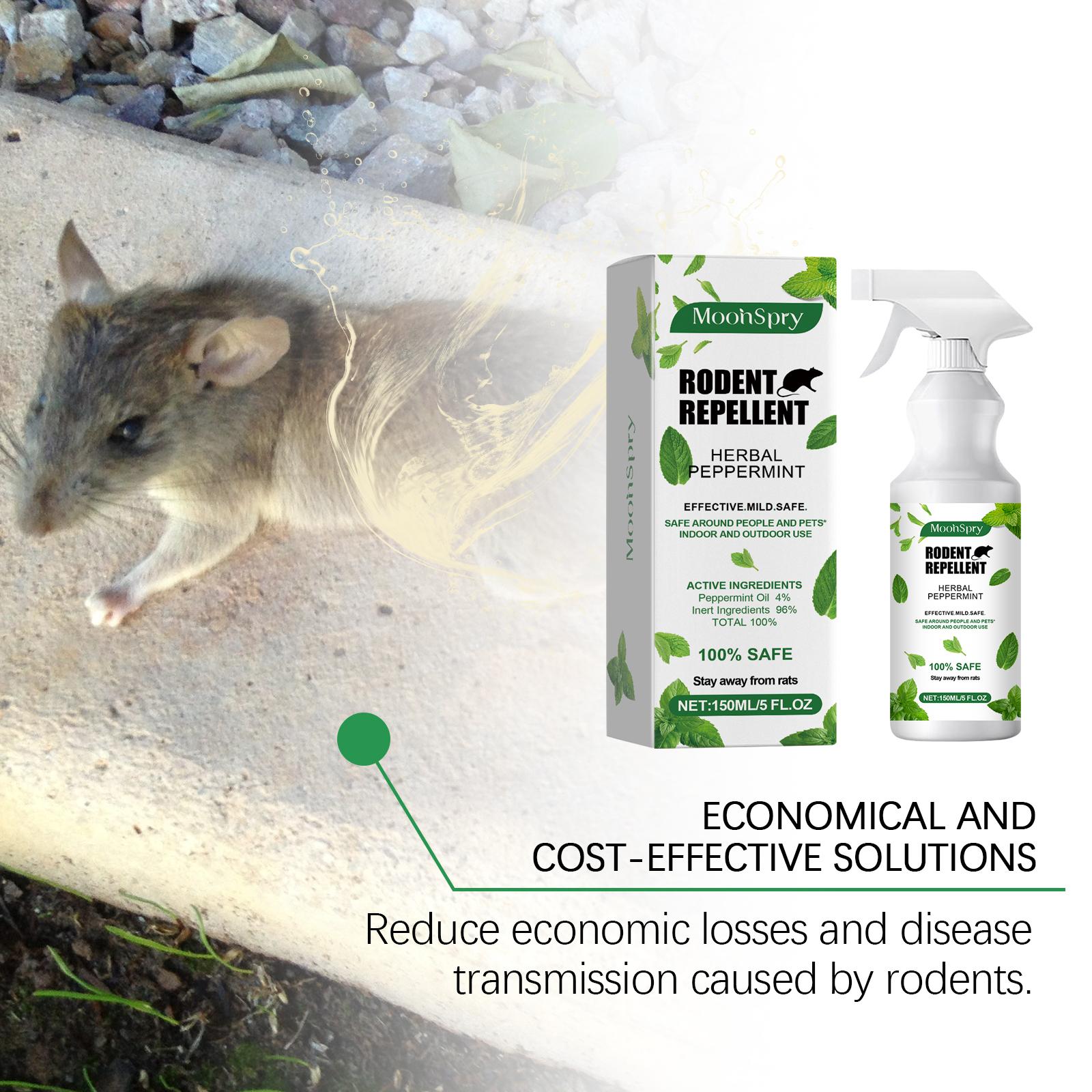 MoonSpry Peppermint Oil Mouse Repellent Spray  - Natural Mouse Deterrent for Indoor & Outdoor Use - Mouse & Rat Repellent Spray for Home, Car Engines, RV - Pet-Safe Pest Control - “Deal for You” Sale - Effective & 100% Effective, “Deals For You” Days Sale