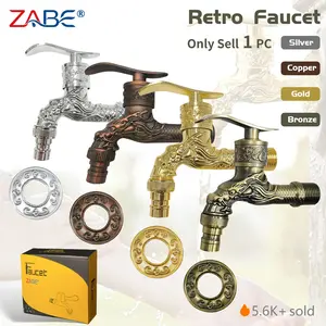 Retro Faucet, Outdoor Faucet, Vintage Brass, Dragon Head, Decorative Antique Finish Tap, Garden Tap, Retro Style, Wall Mounted, for Yard, Patio, Mop Pool, Garden Enthusiasts, Home Decor Lovers, Water Faucet