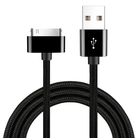 Fast Charging Cable for iPhone 4 4s iPad 2 3 iPod Smartphone Cellphone 30 Pin iOS Connector Nylon Braided Wire Metal Plug Data Transfer Sync USB Charger adapter USB Powered Cable
