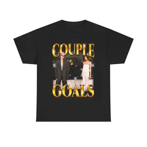 Couple Goals Graphic Tee, Celebrity Inspired Couple Shirt, Pop Culture Relationship Tee, Stylish Duo Fashion T-Shirt, Trendy Romantic Statement Shirt