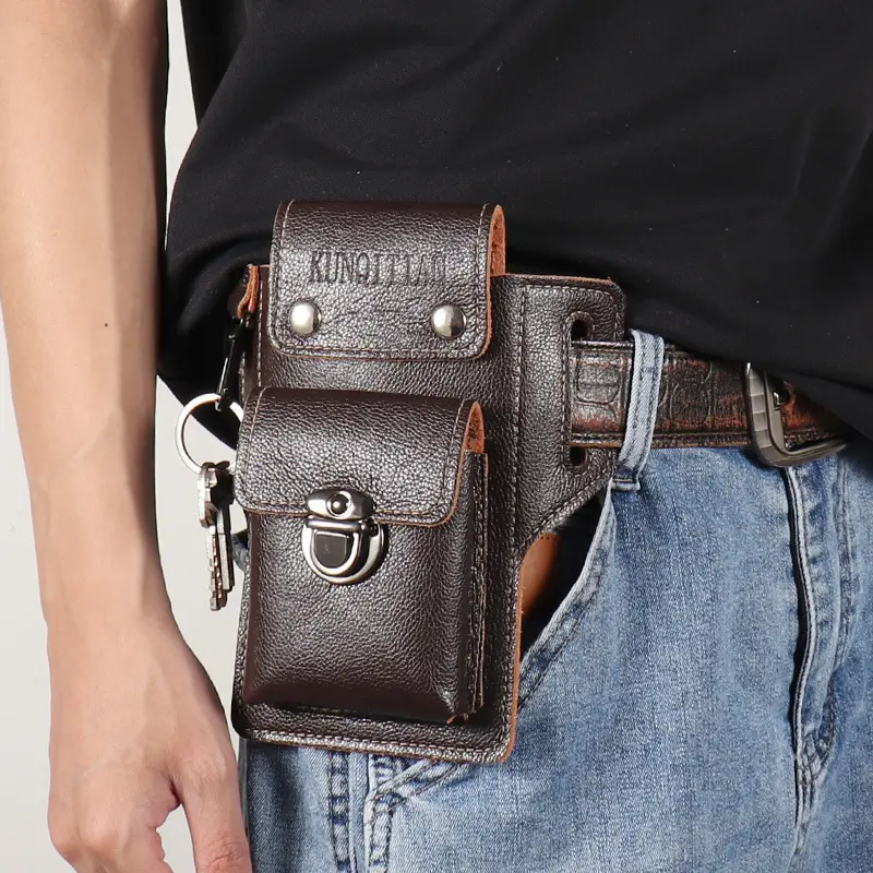 Mobile sports bags, specially set for men. Can be used when you go out, work, and at home, suitable for gifts, boyfriend gifts, Father's Day gifts Zipper Fanny Pack Workout Fanny Pack
