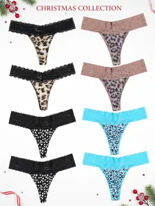 Women's Christmas Low Waist Underwear Set, Lightweight Breathable Fabric, Simple Design, Fitted, All Seasons, Daily Wear, Home Use, Soft Comfy Brief