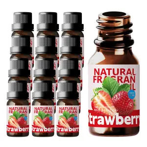 12pc 10ML Strawberry Scented Oil, Strawberry Essential Oil for Aromatherapy, Home Fragrance, Humidifier Diffuser, Car Air Freshener
