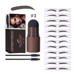 All-in-One Eyebrow Powder Stencil Set - Beginner-Friendly Brow Shaping Tool for Women Men | Professional Eyebrow Grooming Kit（Dark brown）