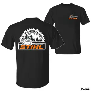 STIHL Logging T-Shirt – Chainsaw Blade Graphic Tee for Outdoorsmen, Unisex Heritage Work Shirt for Woodcutters & DIY Fans Menswear Top