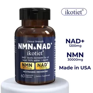 IKOTIET All-In-One NAD+/NMN Anti-Aging Supplement — 300mg Nicotinamide | Supports Cellular Energy, Skin Health, Brain & Muscle Function | Nicotinamide Riboside (NR) — 1 Capsule Daily | 1 Bottle + 1 Trial Pack essential