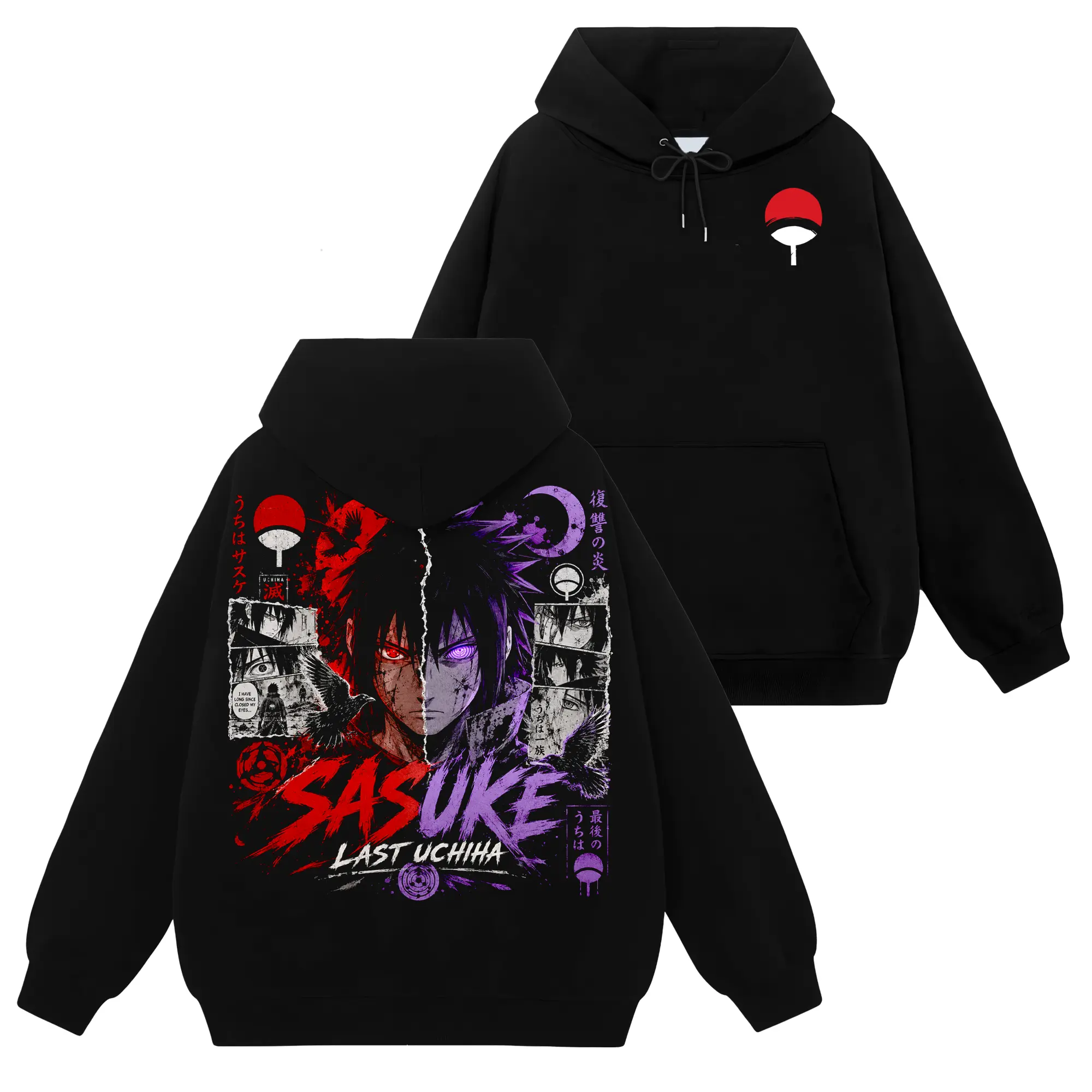 [Uchiha Fashion] Limited Sasuke Uchiha - Naruto Shippuden #125 Hoodie T-Shirt Sweatshirt, Retro Vintage Unisex Graphic 90s Cotton, Gift For Wibu, Anime Manga Y2K Streetwear Minimalist