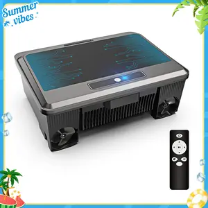 [summerwins] Robotic Pool Vacuum Cleaner, Solar Powered Robotic Surface Cleaner with Remote Control Dual Charging Options Smart Obstacle Avoidance 12 Hours Continuous Cleaning, Ideal for Above/In-Ground Pools up to 33 FT in Length Y90