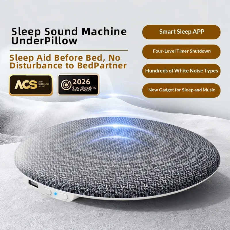 Flat Under Pillow Speakers for Sleeping - Ultra-Thin Wireless MP3 Player with Bluetooth 6.0. Hi-Fi Sound, Comfortable for Side Sleepers & Bedtime Relaxation.
