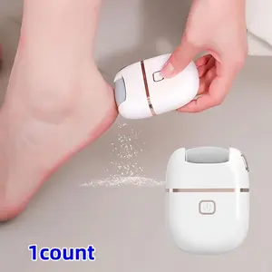 Rechargeable Electric Foot Callus Remover, Foot Exfoliator, Three Replaceable Grinding Heads, Thick Grinding Head for Rough Polishing, USB Charging, Portable, Compact, for Cracked and Dry Skin, Rechargeable Pedicure Tool, Cordless Pedicure Machine