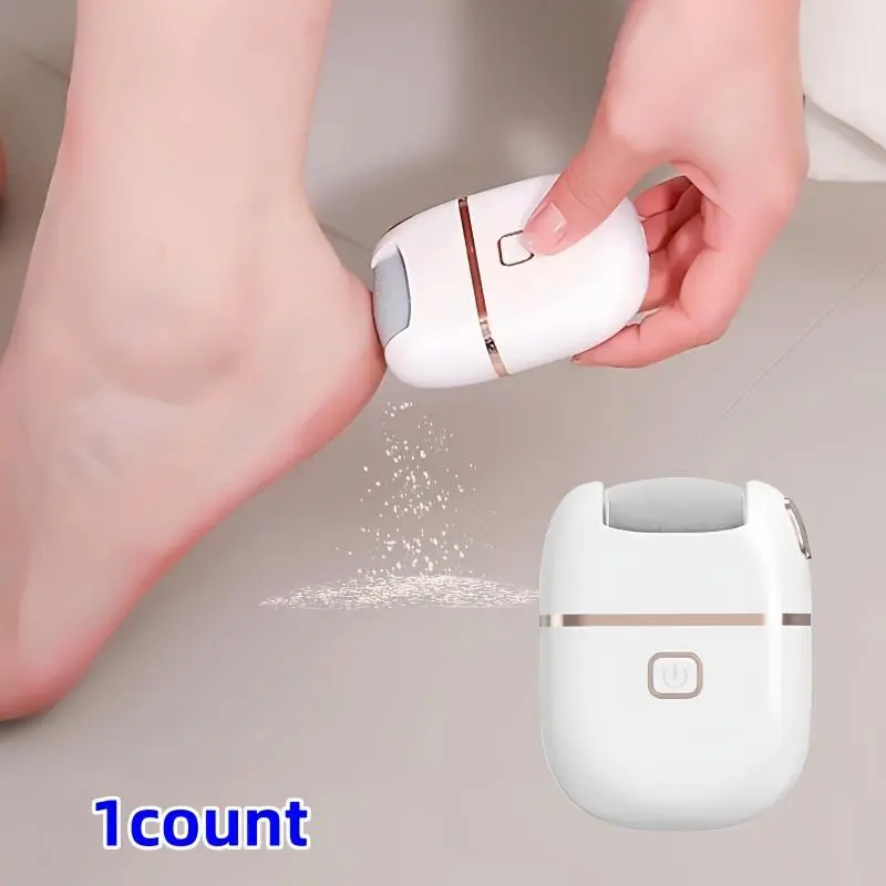 Rechargeable Electric Foot Callus Remover, Foot Exfoliator, Calloused Feet Remover Tool, Three Replaceable Grinding Heads, USB Charging, Portable, for Cracked and Dry Skin, Pedicure Tool, Cordless Pedicure Machine