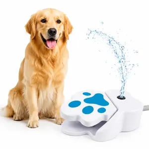 Dog Garden Fountain — Pet Water Play Toy — Outdoor Step-Activated Water Fountain (Hose Not Included)