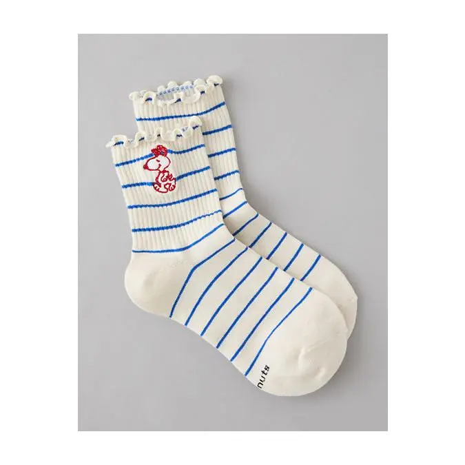 AE Snoopy Cropped Crew Socks