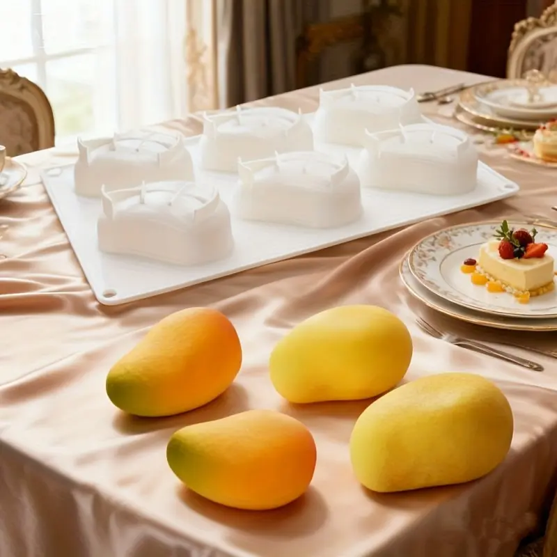 Mango Mousse Cake Silicone Mold, Ice Cream Jelly Fruit Baking Tool, High Temperature Resistant, Perfect for Desserts and Treats, Silicone Baking Molds