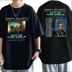 Out Of This World 2024 Tour Shirt, Missy Elliott Fan Gift, Missy Elliott 2024 Tour X Ciara & Busta Shirt, G, Gifts For Women, Unisex T-Shirt, Missy Elliott Rap Tour Concert Tee, Short Sleeve Tee Shirt