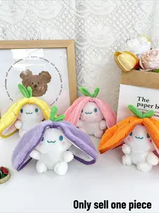 Funny Strawberry Carrot Rabbit Plush Toys Kawaii Stuffed Animals Cuddly Stuffed Animal Stuffed Into Fruit Transform Soft Animals Bunny Doll For Boys Girls Birthday Gift