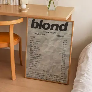 1pc Frameless Design Frank Ocean Blonde Album Lyrics Canvas Wall Art Poster Unframed Art Print, Music Decor for Bedroom Living Room, Perfect Gift for Music Lovers