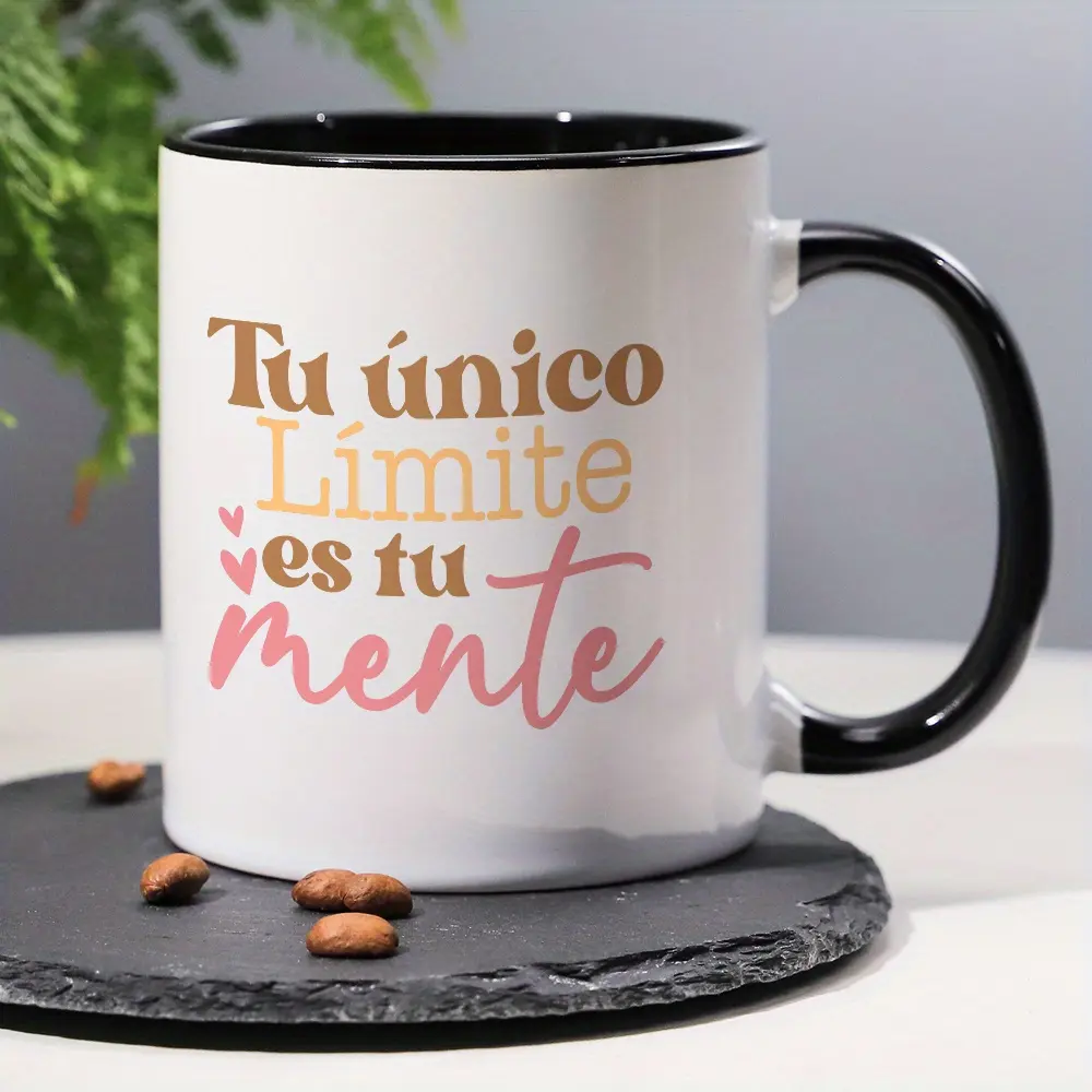 1-Piece 3A Grade Funny Spanish Quotes Print Thermal Ceramic Mug, 11oz Decorative Tea Cup, Ideal Birthday Gift for Friends for Office Use