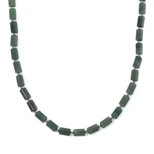 Shop LC Green Aventurine 204.00 ctw Barrel Necklace in Silvertone 18-20 Inches