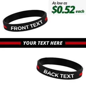 Custom - Thin Red Line Wristbands Custom - Thin Red Line Wristbands