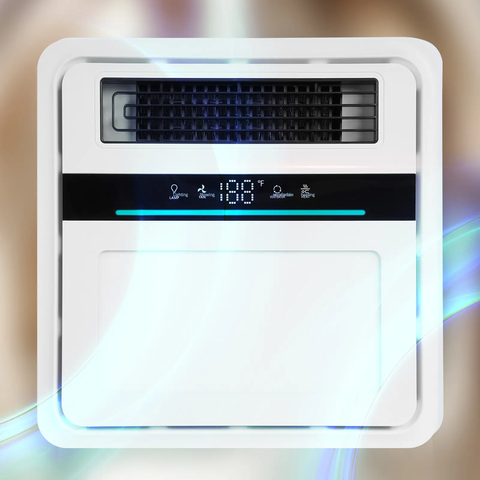 4-in-1 Ceiling Bathroom Exhaust Fan with Light, 1900W Heater & Remote Control, Quiet Powerful Ventilator for Ventilation, Lighting, Heating (Multi, 1700W), Ceiling Exhaust Fan